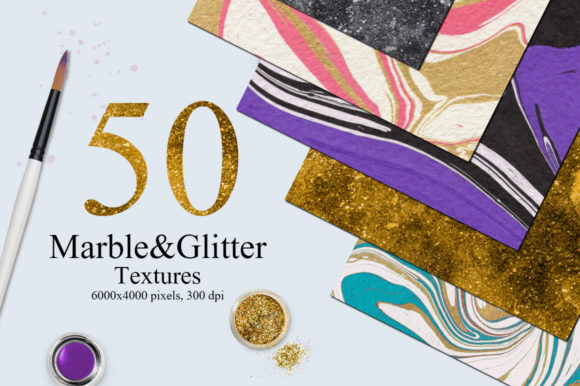 50 Marble and Glitter Textures for Creative Projects