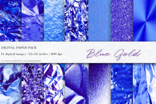 Blue Gold Foil Textures: Elevating Creativity with Digital Elegance