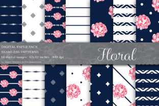 Floral Digital Papers, Blue Shabby Chic