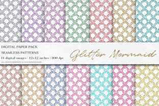 Glitter Mermaid Scales Digital Papers for Creative Workflows
