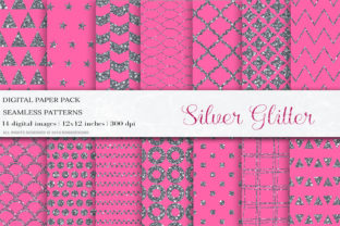 Glitter Silver Pink Seamless Patterns: A Versatile Digital Paper Set for Creative Projects