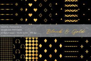 Gold Black Geometric Digital Papers: A Versatile Design Tool for Creatives
