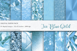 Ice Blue Gold Textures: A Versatile Digital Paper Set for Creative and Professional Use