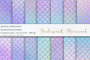 Iridescent Glitter Mermaid Digital Paper