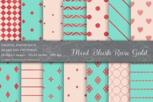 Rose Gold Mint Blush Digital Papers