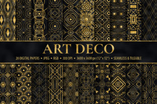 Seamless Black Gold Art Deco Patterns