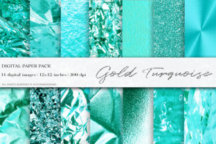 Turquoise Gold Digital Papers