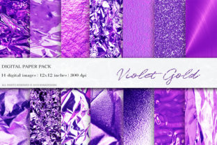 Violet Gold Digital Papers, Gold Foil: Elevate Your Creative Workflow